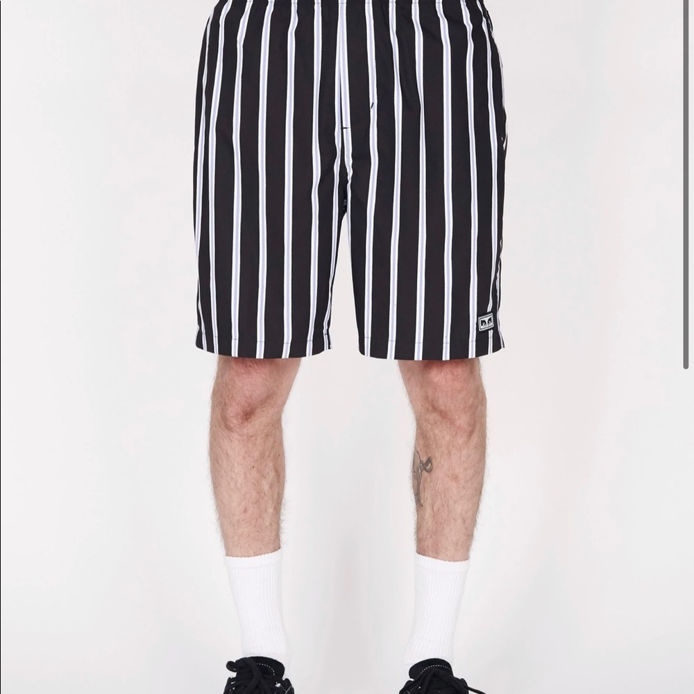 Obey Easy Stripe Shorts - Black/Multi (purple)